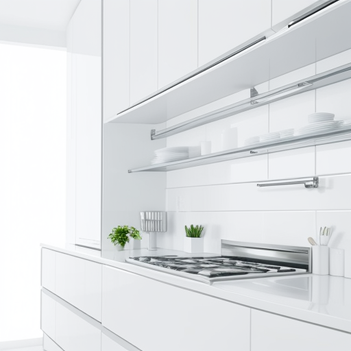 Bright kitchen inventory management workspace